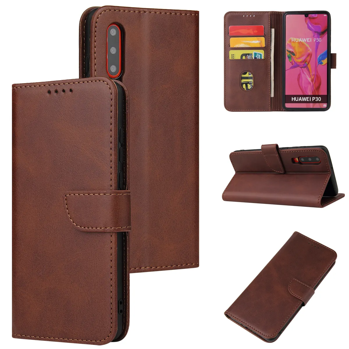 ShanHai For Huawei P40 P20 Lite P30 Pro Mate 30 20 Lite P Smart Y6 Y7 2019 Wallet Leather Cases Flip Card Stand Phone Cover