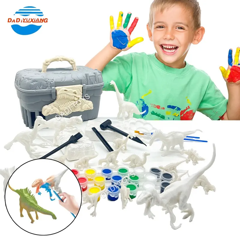 2023 per bambini giocattolo con scatola di immagazzinaggio Set di dinosauri divertenti dinosauro Kit di combinazione per la prima educazione