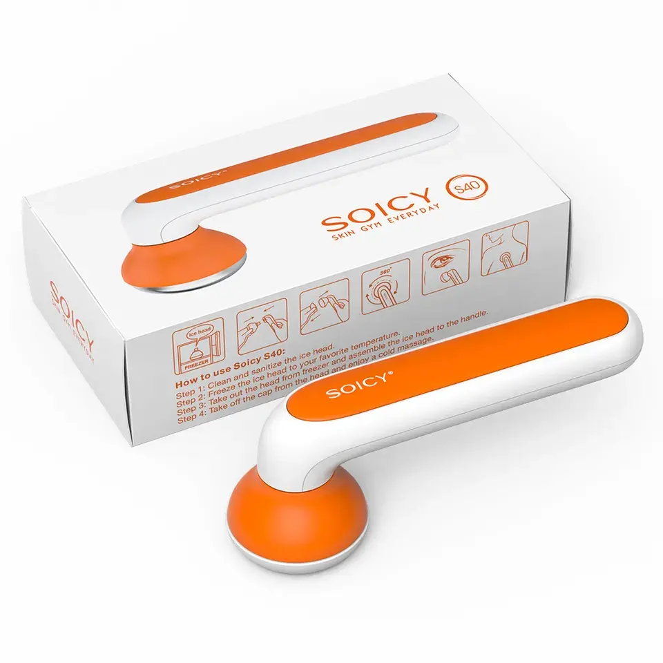 360-Grad-Roll-Soicy S40 Eisscheiben Hautkühlung Eismassagegerät zur Poren-Schrumpfung Hautpflege gesichtspflege Hausgebrauch Schönheit