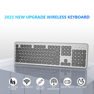 Teclado OEM ultradelgado de tres idiomas de tamaño completo ergonómico portátil PC ordenador para Tablet 2,4G portátil teclado inalámbrico