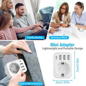 อะแดปเตอร์สำหรับเดินทางแบบสากลพอร์ต USB Type C 10A อะแดปเตอร์แปลงไฟปลั๊กไฟ AC USA EU UK AUS 3พอร์ต WIFI 3 outpus - Product Image 6