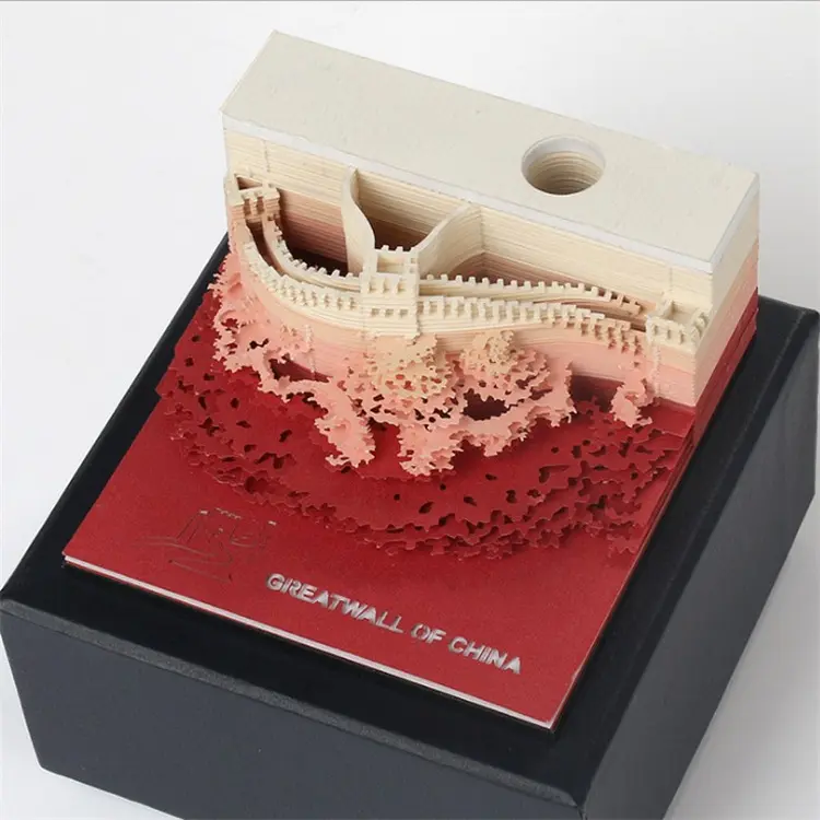 Rilievi di appunto con il Supporto Della Penna Dispenser Divertente 3D Carta Carving Art Block-Notes Building Block Kawaii Sticky Notes 3d Omoshiroi Memo pad