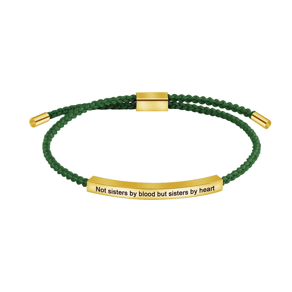Bracelet en or corde verte g3713
