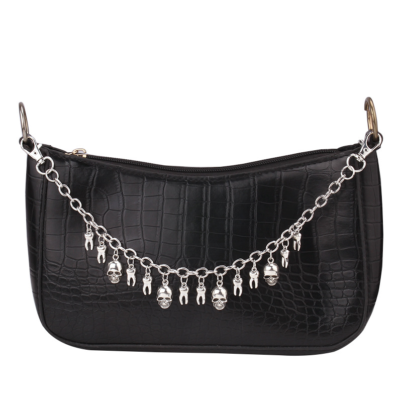 Cadena para bolso con calavera y dientes de una sola capa.