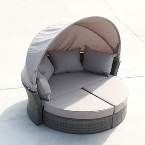 Ngoài Trời Thông Tư Mới <span class=keywords><strong>Sofa</strong></span> Vườn Thoải Mái <span class=keywords><strong>Sofa</strong></span> Daybed Với Tán Patio Nội Thất Bãi Biển <span class=keywords><strong>SunBed</strong></span> Vòng - Product Image 1
