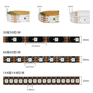 צבע חלום WS2815 LED רצועת אור 30-Leds רצועת תאורה גמישה שלט רחוק RGB טמפרטורת צבע CCT 5W כוח 12V כניסה