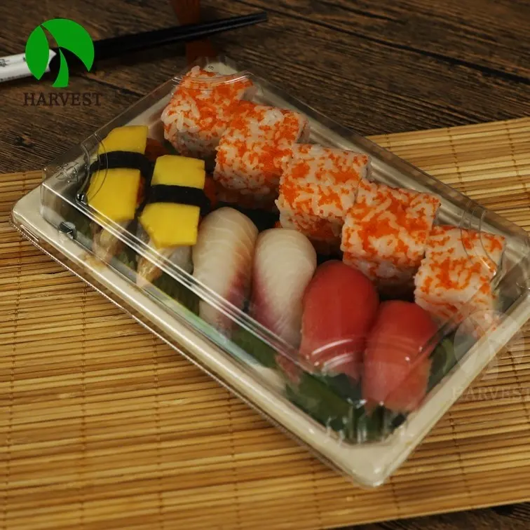 Bandeja descartável do sushi da polpa biodegradável da alta qualidade no atacado