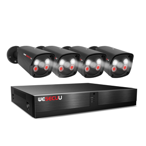 WESECUU 4K Sistema de cámara de seguridad Poe CCTV Kit 4 canales POE NVR kit Detección de movimiento Audio bidireccional IP POE Kit de cámara