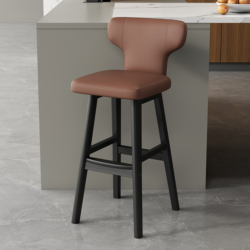 Black wooden legs, brown cat scratch leather