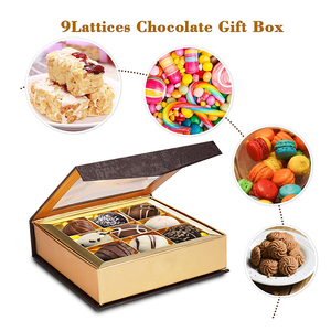 9 lưới hộp quà tặng sô cô la với hấp phụ nam châm và cửa sổ cho sô cô la kẹo Cookie Hộp quà tặng sang trọng bao bì hộp giấy - Product Image 3