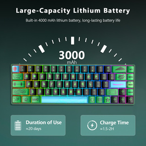 Teclado mecánico inalámbrico 60%, 68 teclas, modo Triple, Bluetooth, 5,3/2,4G/G, RGB retroiluminado, intercambiable en caliente para juegos/Oficina