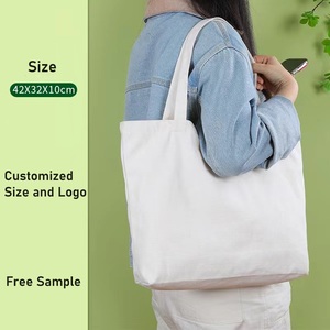 Bolsas de compras de lona personalizadas con logotipo impreso Tipo de patrón Opción de bolsa de tienda - Product Image 5
