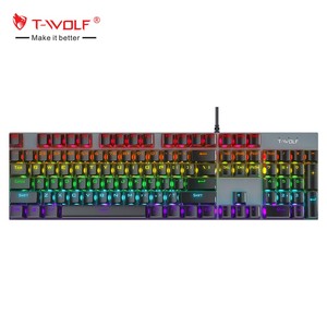 T-WOLF Hot Sale RGB Wire Mechanical <strong>Keyboard</strong> 104 Keys cable <strong>keyboard</strong> blue switch <strong>keyboard</strong> mechanical for <strong>Desktop</strong> Laptop Gamer - Product Image 3