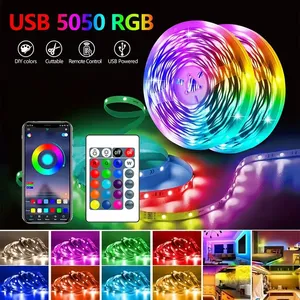 フレキシブルRGB <span class=keywords><strong>LED</strong></span>ストリップ5v 12v 24v 5050屋外防水スマートライトUSBアプリコントロール付きIP65 IP68定格<span class=keywords><strong>LED</strong></span>フレキシブルストリップ