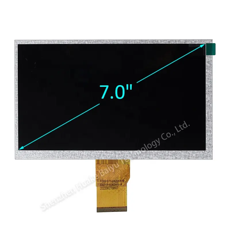Độ tương phản cao 7.0 "phí bảo hiểm IPS TFT 7 inch IPS LCD module 1024x600 TFT LCD panel màn hình 50pin 7 inch RGB Giao diện hiển thị