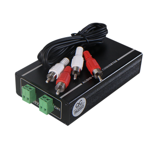 M Convertidor de alta calidad 2 canales 100V Entrada a 1,3 V Salida de línea Convertidor de audio funciona con sistemas de altavoces de 100V - Product Image 6