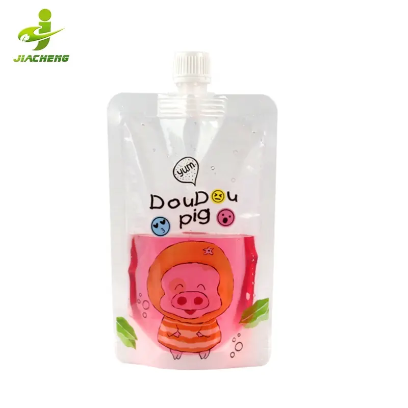 JIACHENG-bolsa personalizada con tapa para zumo, bolsa de líquido de 1 galón con boquilla, degradable, 500