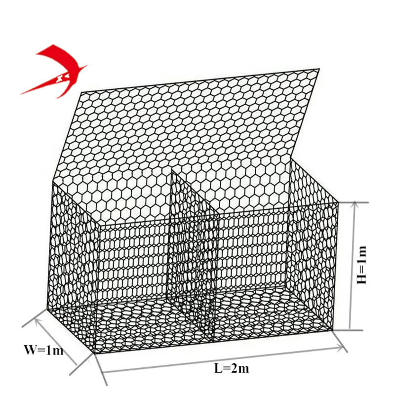 Gabion fornecedor 3.0mm 2x1x1m 9x11cm gabion diy cesta/gabion caixa fio fening/gabion fio malha preço fábrica