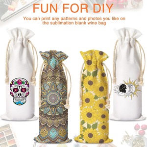 New Durable Recyclable Use Wine Bag <strong>Canvas</strong> <strong>Plain</strong> Gift <strong>Canvas</strong> Wine Bottle <strong>Pouch</strong> Draw String Bags With Custom Logo - Product Image 4