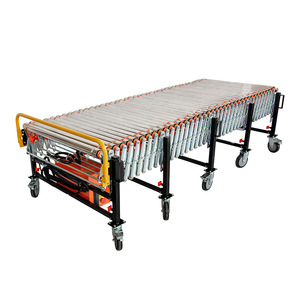 Automatischer elektrischer erweiterbarer Plattenspieler Erweiterte Schwerkraft Flexible Rollen förderer zum Entladen von LKWs