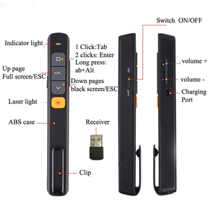 2.4G AAA batteria tipo presentatore Wireless puntatore Laser USB e USB C Powerpoint penna PPT con Clip - Product Image 2