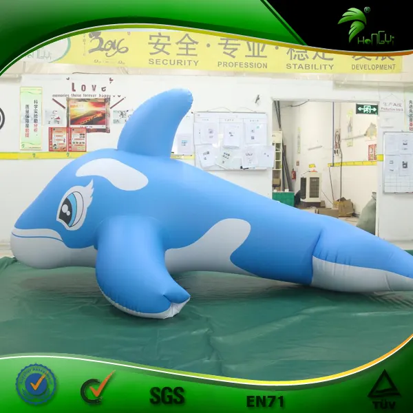 Blaue aufblasbare schwimmende Pool Delphin Spielzeug Cartoon Seefisch Wal Hongyi Schlauchboote
