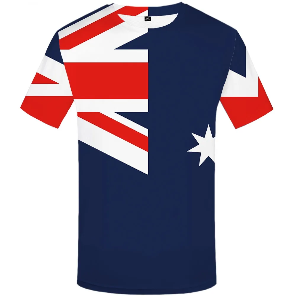 Divertente T shirt Bandiera Australiana T Degli Uomini della camicia Graffiti Magliette Casuale In Australia T-shirt 3d di Arte Tshirt Stampato Harajuku Anime panno