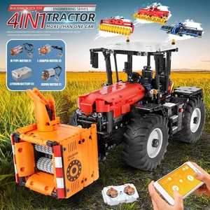 17020 kalıp kral traktör modeli çocuk eğitim uzaktan kumanda montaj yapı taşı seti oyuncak toptan - Product Image 3