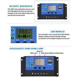 Display LCD Dual USB 12V/24V PWM pannello solare regolatore regolatore di carica solare Controller con doppio Display LCD USB - Product Image 4