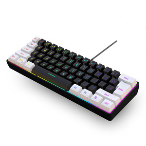 X823 Juego de 61 teclas con cable Mini Rgb Teclado luminoso Sensación mecánica de la mano Oficina de negocios Teclado de computadora pequeño portátil