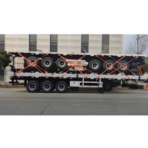 JT 2 <span class=keywords><strong>3</strong></span>轴4轴<span class=keywords><strong>40T</strong></span> 60T 80t平板集装箱半挂车非洲二手卡车拖车