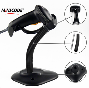 Escáner de código de barras láser MJ2808AT USB con escáner de código de barras con cable cómodo-Escaneo de código de barras y soporte - Product Image 1