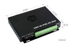 Industrieller IoT-Mini computer basierend auf Raspberry Pi Compute Module 4 (NICHT enthalten), PoE, 5G/4G, Metall gehäuse, Lüfter - Product Image 3