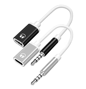 Convertidor de Cable auxiliar para auriculares macho a tipo C hembra de 3,5mm, Cable adaptador de Audio para auriculares de cabeza redonda, 3 colores - Product Image 2
