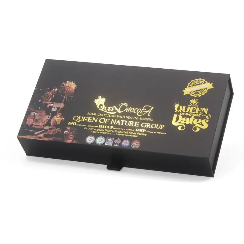 Custom premium luxury paper ramadan dubai dates box chocolate packaging gift boxes for chocolate packing