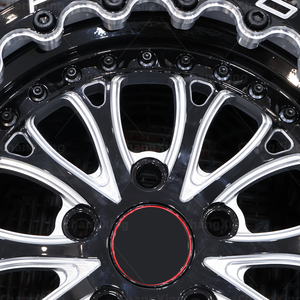 <span class=keywords><strong>2</strong></span>ピース 鍛造リム 5x4.75 グロスブラック ミルド加工 ビードロックホイール 15インチ 17インチ コルベット スープラ マスタング ドラッグホイール用 5x114.3 - Product Image 3