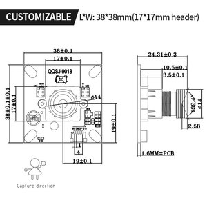 Baja iluminación IMX307 1080P 60FPS 2MP Alta resolución USB Máquina expendedora inteligente Módulo de cámara Raspberry Pi Módulo de cámara