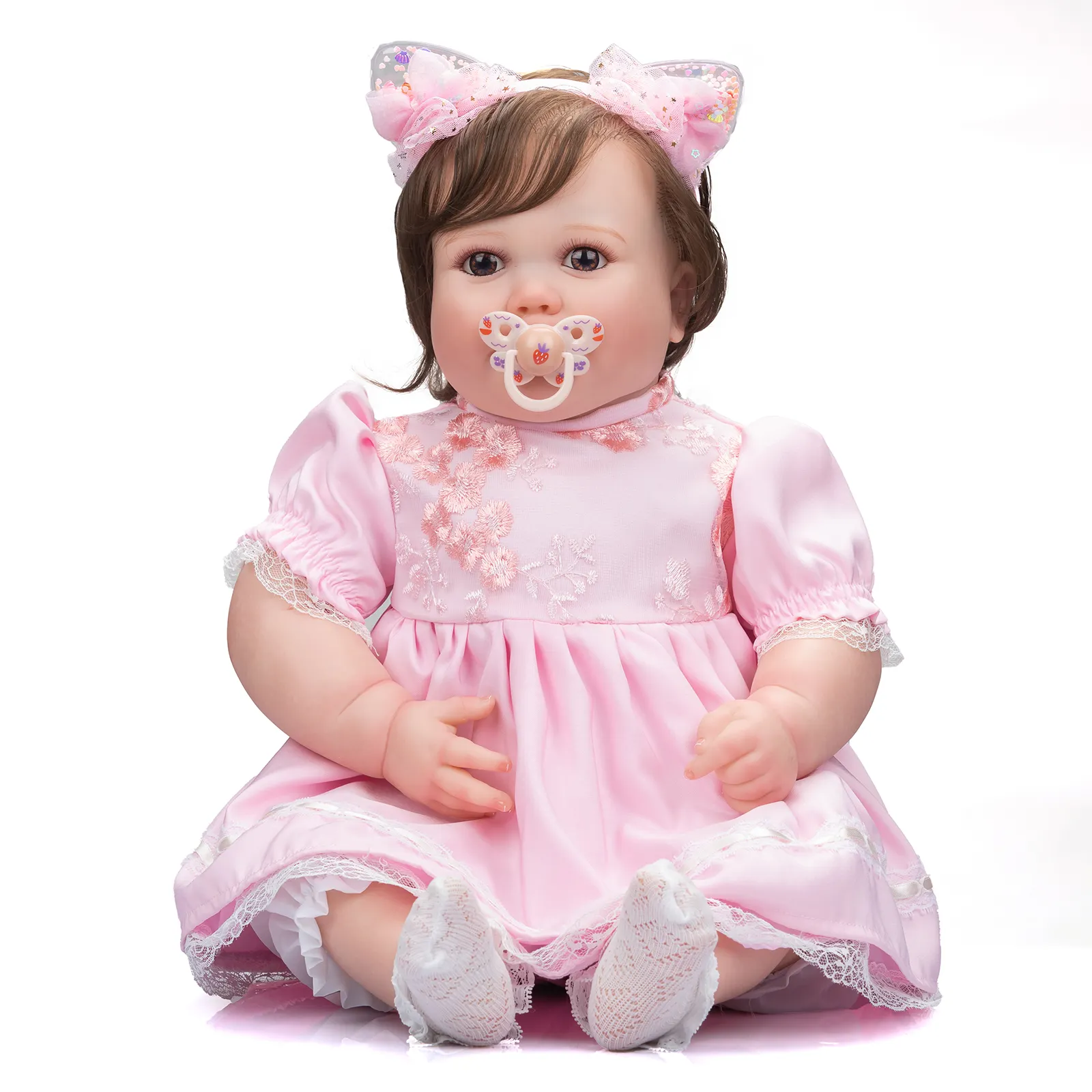 Nieuwe 60Cm Enorme Pop Echte Baby Grootte Reborn Prinses Meisje Levensechte 3D Schilderen Met Zichtbare Aderen Collectible Poppen Voor kids