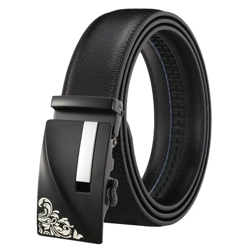 Cintura in pelle LQbelt cinture con fibbia automatica in vera pelle da uomo stile moda per uomo logo personalizzato di fabbrica OEM