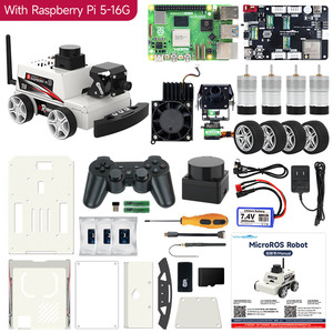 MicroROS-Pi5 ROS2 Roboter mit ESP32-Micro ROS Roboter-Erweiterungsplatte 310 Encoder Motor Lidar Kamera basierend auf Raspberry Pi 5