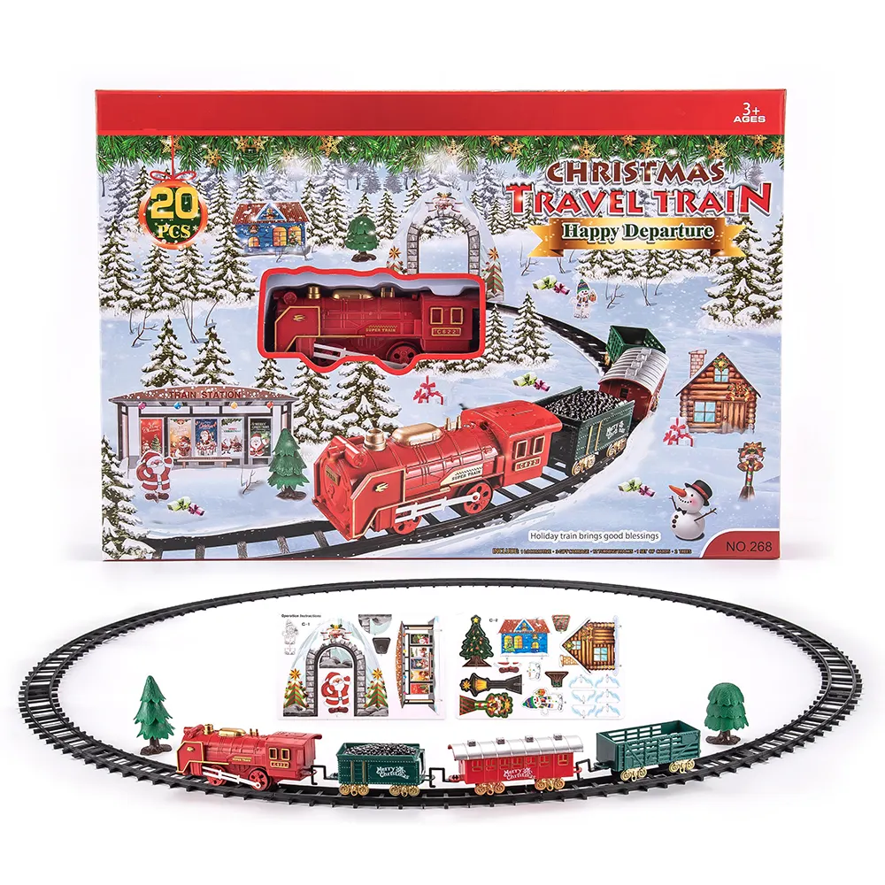 Treno elettrico del giocattolo dei bambini del regalo di natale dei ragazzi del nuovo anno con musica e luce