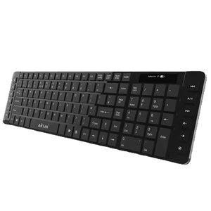 Ax6900 2.4GHz không dây kích thước đầy đủ đa phương tiện bàn phím với 12 m. M phím, Ultra Slim Bàn phím phẳng với sô cô la Keycaps - Product Image 6