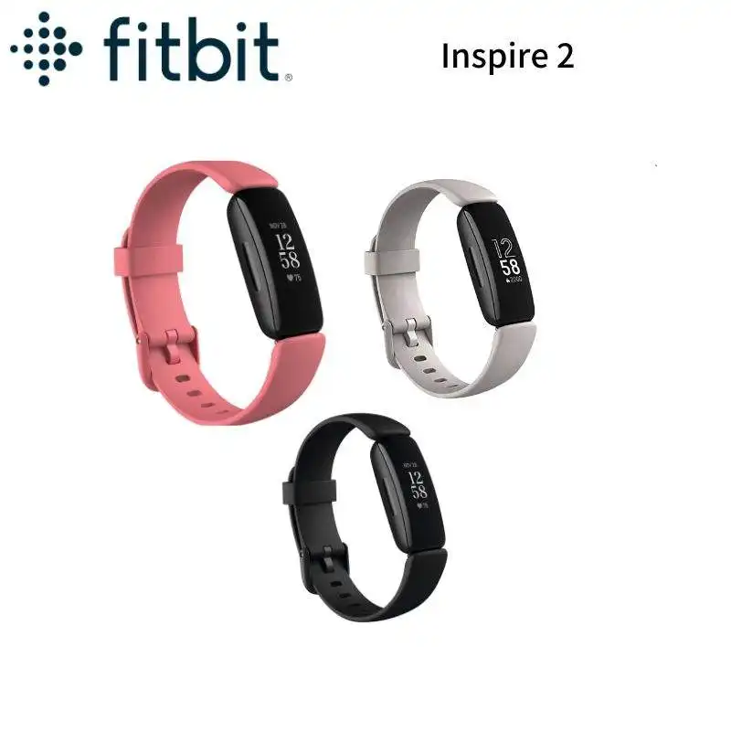 Fitbit Inspire 2 Health & Fitness Tracker、1年間の無料Fitbitプレミアムトライアル、24時間年中無休の心拍数、ブラック/ローズ、ワンサイズ