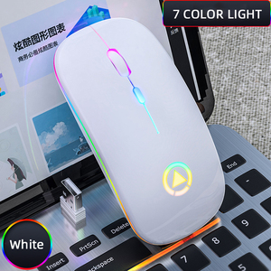 Batería recargable integrada, ratón inalámbrico con Bluetooth, versión 2,4 Ghz, con luz colorida - Product Image 5