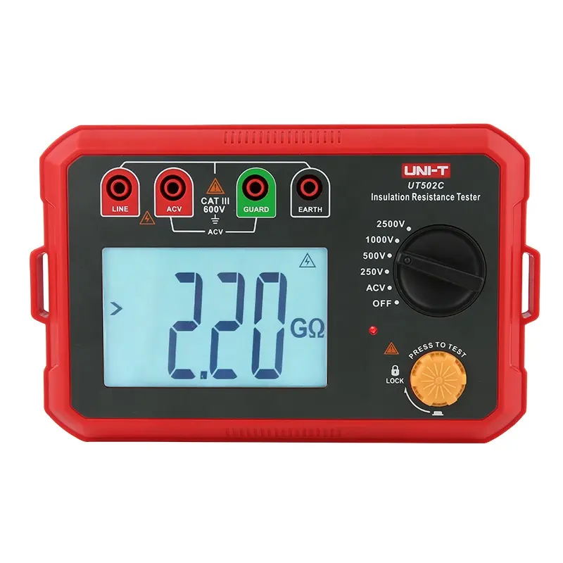 UT502C 2500V جهاز اختبار مقاومة العزل الفولتميتر الجهد المحرك Megometer الأرض الأرض المقاومة أوم Megohmmeter اختبار