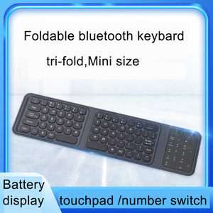 Rechargeable Business <strong>Keyboard</strong> Bi-fold/three Fold Wireless Foldable <strong>Keyboard</strong> German Folding <strong>Keyboard</strong> with Number Pad - Product Image 2