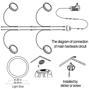 Năng lượng hiệu quả có thể kết nối hardwired thiết kế điều khiển từ xa hiển thị dưới tủ chiếu sáng tủ quần áo Showcase cầu thang 12V Puck ánh sáng - Product Image 3