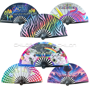 13 inch dòng nhảy popping Fan Clack khởi động trên mặt đất lớn lễ hội gấp người hâm mộ Pop người hâm mộ cho phụ nữ có thể gập lại đám cưới khiêu vũ - Product Image 6