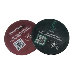 Wasserdichtes NFC-Epoxy-Menü mit einem Durchmesser von 100mm und QR-Code zur Bestellung im Restaurant - Product Image 1
