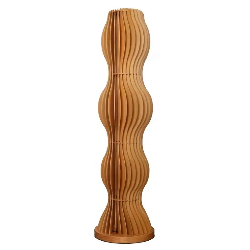 Vase à fleurs en bois moderne abat-jour lampadaire debout pour salon chambre canapé